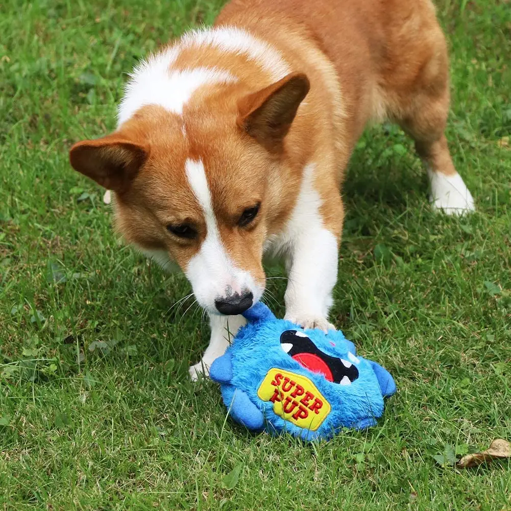 Petbobi Interactive Dog Toys Plush Monster Dog Toy Squeaky Crazy Bouncer  Ball Battery Operated for Small and Medium Puppy to Self Play, Fighter Bobby