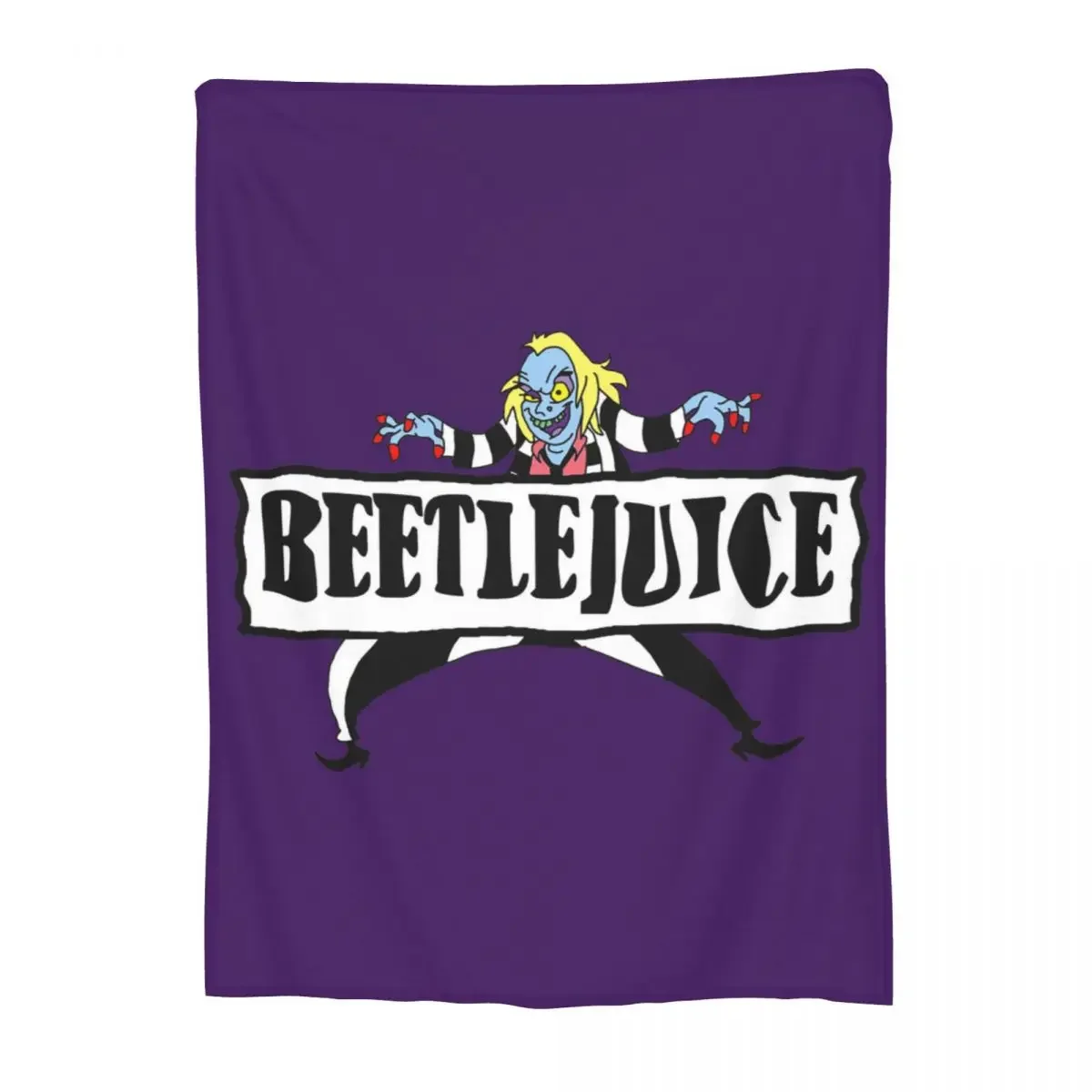 thumbnail image 1 of Manta de franela suave y cálida de la película de terror Beetlejuice para cama, sala de estar, picnic, viajes, hogar, sofá, 1 of 5