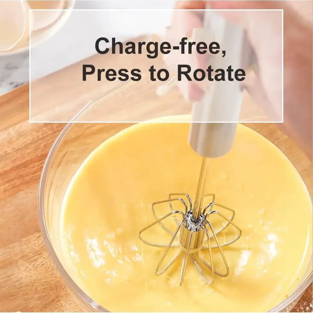 Description Picture 5 of itemStainless Steel Whisk Hand Pressure Egg Beater Manual Semi-automatic Rotating Egg Tools Stiring Cream Mixer Kitchen Baking Tools