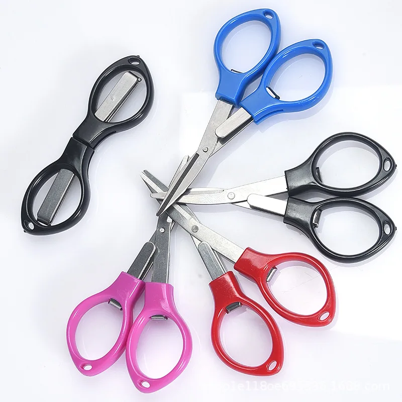 Multifunction 8Words Fold Scissor Plastic Handle Stainless Steel Student  Stationery Handmade Scissor Travel Folding Scissor Tool - AliExpress