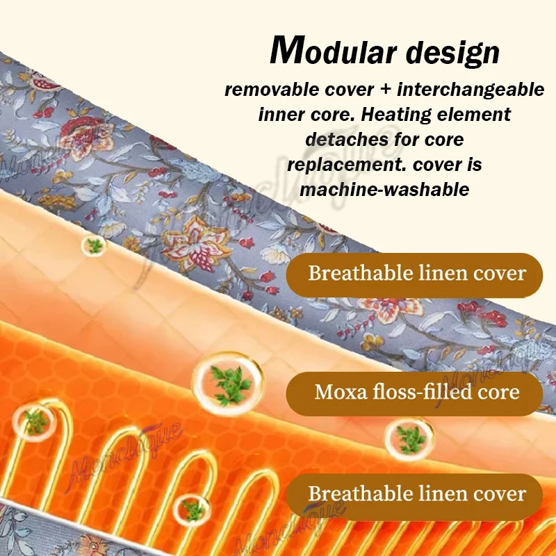 Electric Heating Moxibustion Blanket 9 Level 4 Mode Timer Winter Warm Full-body Mugwort Therapeutic Relax Mat Hot Compress Pad