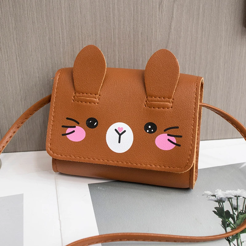 Coin Purse Coin Wallet Shoulder Bags Kids Cute Rabbit Baby Girls Small Crossbody Bags Cartoon Mini Coin Purse Handbags Children's Accessories Small Shoulder Bag