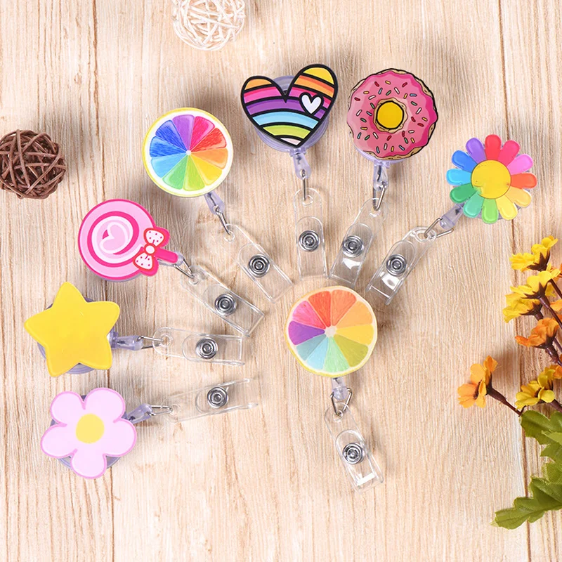 

Cute Credit Card Cover Bags Silicone Retractable Badge Reel Student Nurse Exhibition Enfermera Name Card ID Card Holder Chest