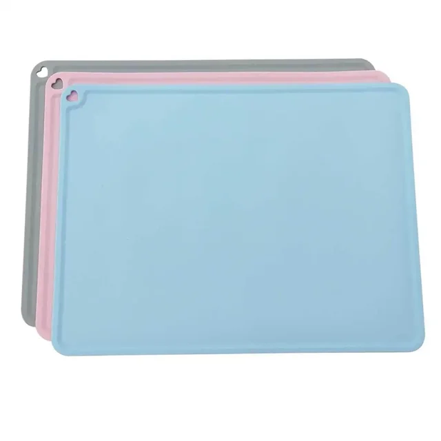 Silicone Pet Food and Water Bowl Placemat, Dog Feed Mat,Dishwasher Non Slip Waterproof Tray, Stop Messes on Floor, Easy to Clean 3