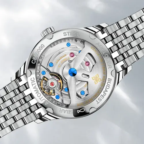 AGELOCER Original Budapest Watch Steel Strap Men's Business Dress Big Calendar Automatic Mechanical Watch Birthday Gift for Men - Image 3