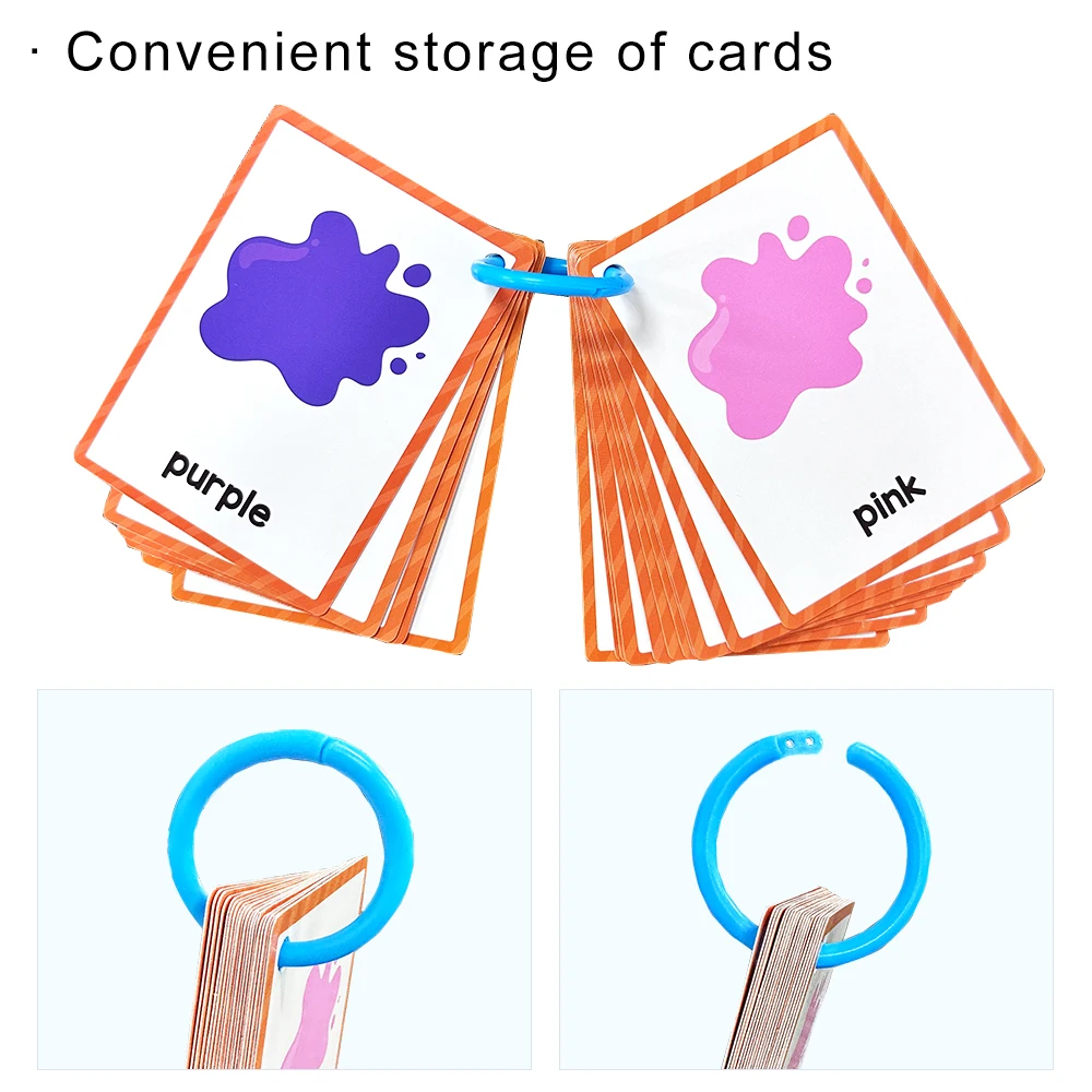 Montessori Kids English Words Learning Flashcards Early Educational Cards Classroom Supplies Kindergarten Teacher Teaching Aids