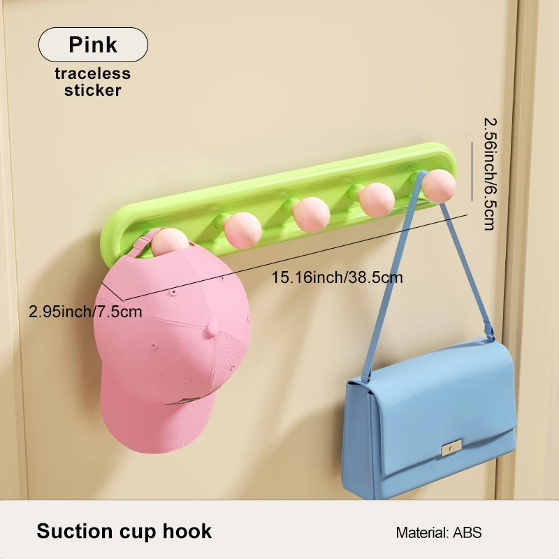 UFORU Dopamine Suction Cup Hooks – Punch-Free Bathroom Wall Mount with Ball Design