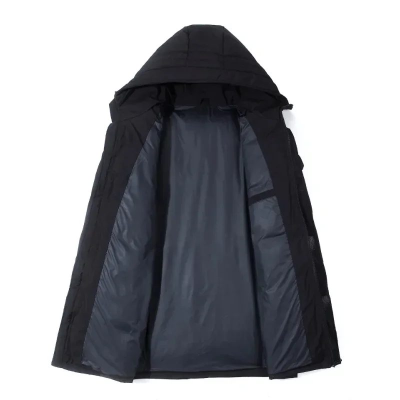 Men Winter Long Down Coats Hooded Casual Duck Down Jackets Multiple Pockets Male Outdoor Windproof  Warm Parkas Mens Clothing