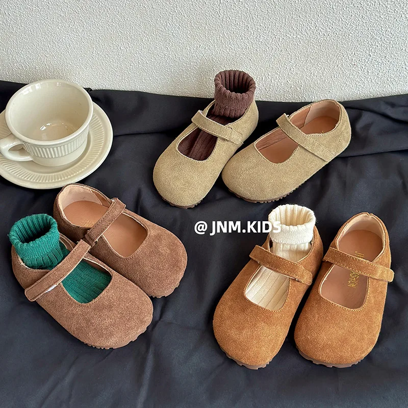 

Children's Flat Shoes Spring Autumn Kids Suede Leather Soft Insole Baby Boys Casual Shoes Genuine Leather Daily Girl's Shoes