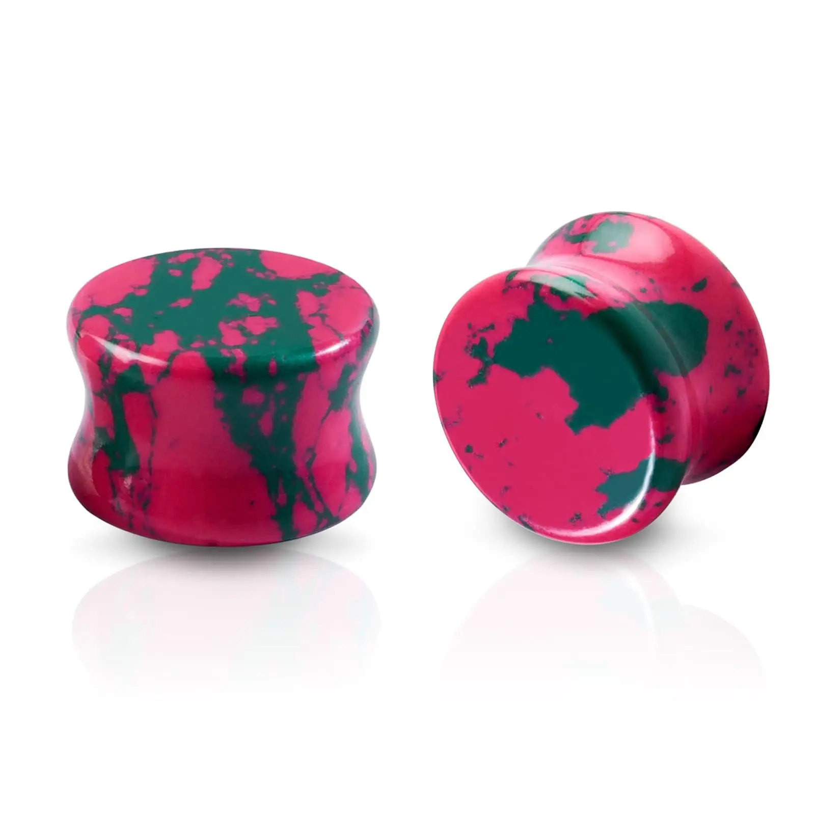 Pair Of Natural Snow White Quartz Stone Saddle Ear Plugs - 12mm Solid Stone Tunnels For Stretched Ears 8 thumbnail image