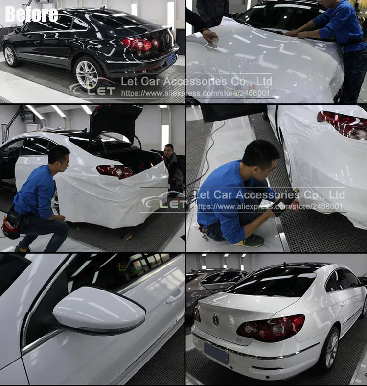 20/30/40/50*152CM Glossy Black White Vinyl Film Gloss Glossy Car Wrap Foil Sticker car seat protector