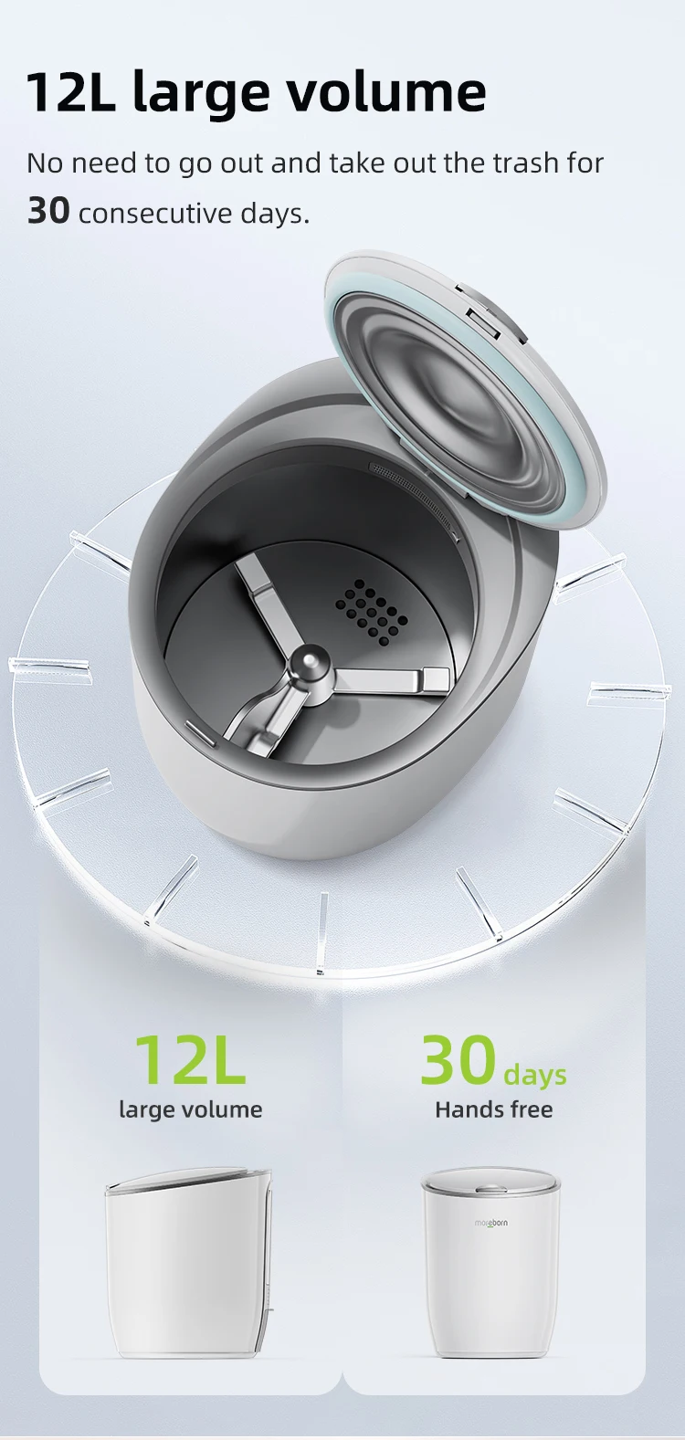 Smart indoor odorless turn food waste into natural fertilizer electric kitchen composter 3