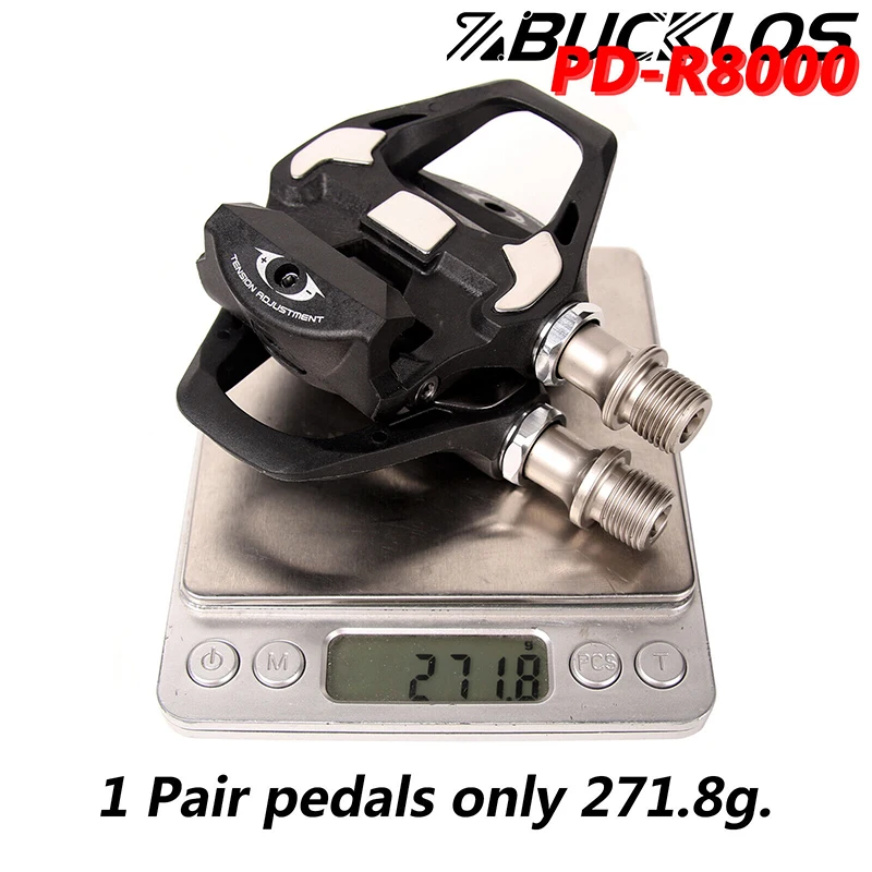 BUCKLOS R8000 Road Bike Pedals Clipless Bicycle Platform Pedals for SPD Cleat Self-locking Cycling Pedals Gravel Road Bike Part