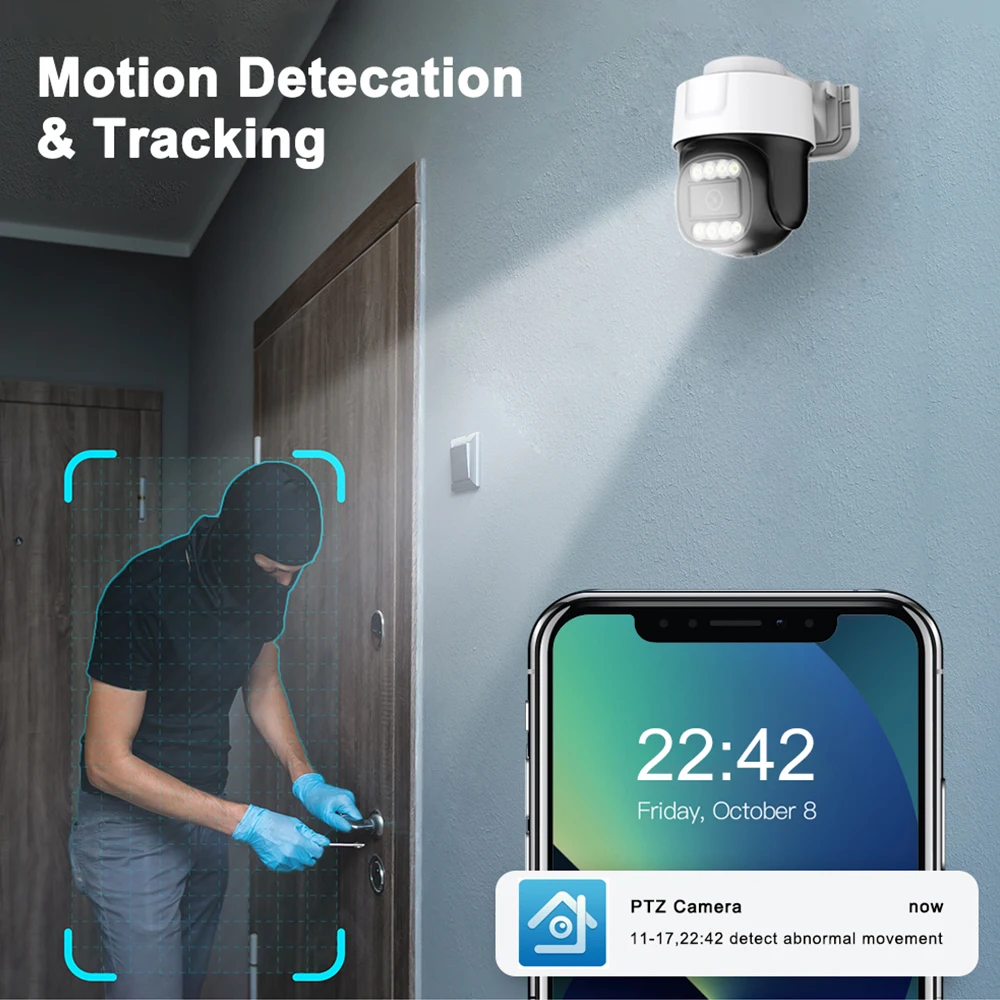 Sistema CCTV Full HD 4K 8MP PTZ, Kit NVR con 8 Telecamere POE Impermeabili per Esterni, Set di Telecamere di Sicurezza Xmeye - immagine 3