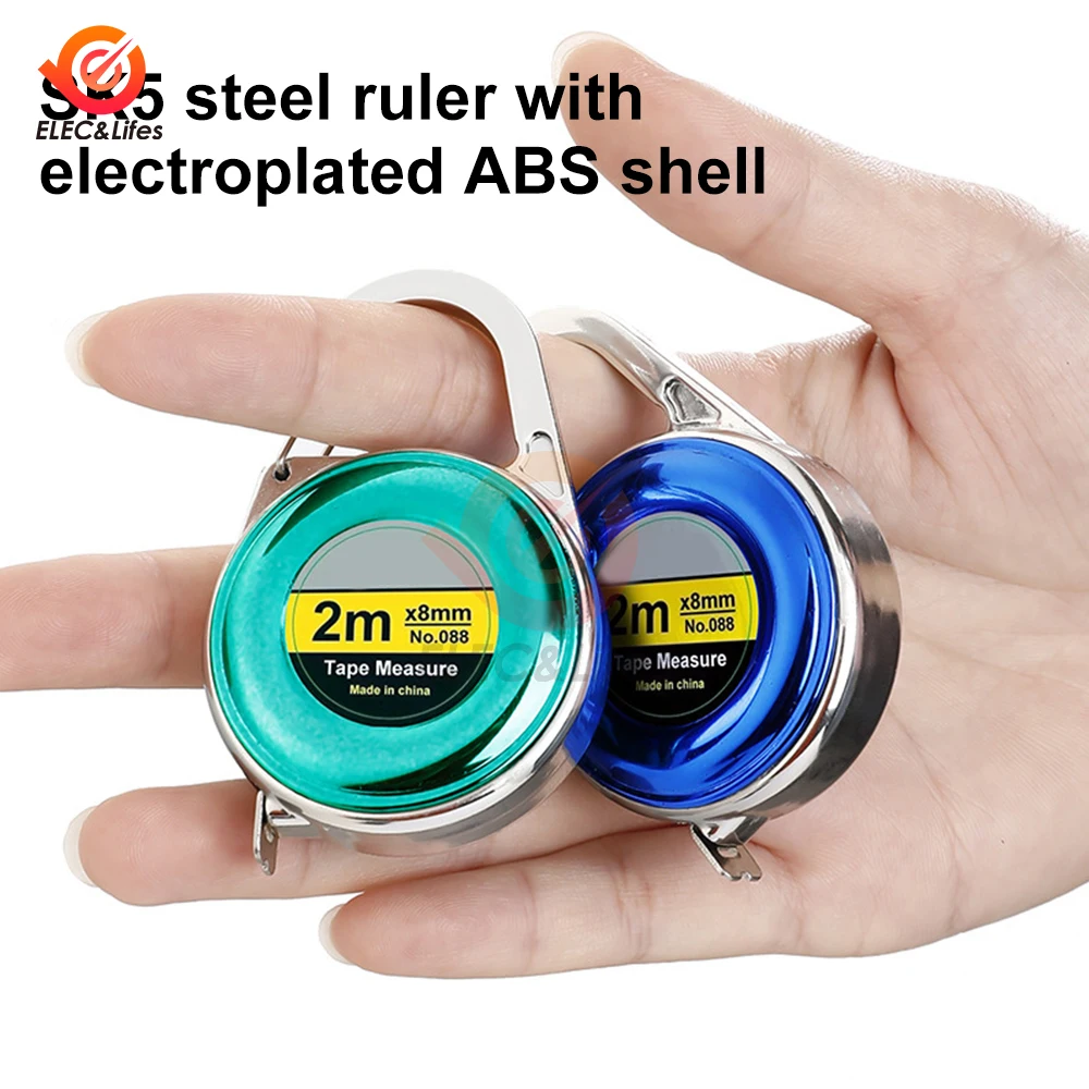 1Pcs Mini Keychain Tape Measure 2m Steel Tape Measure Delicate Small Steel Ruler Multipurpose Gift Ruler tape measure measuring tape measuring ruler