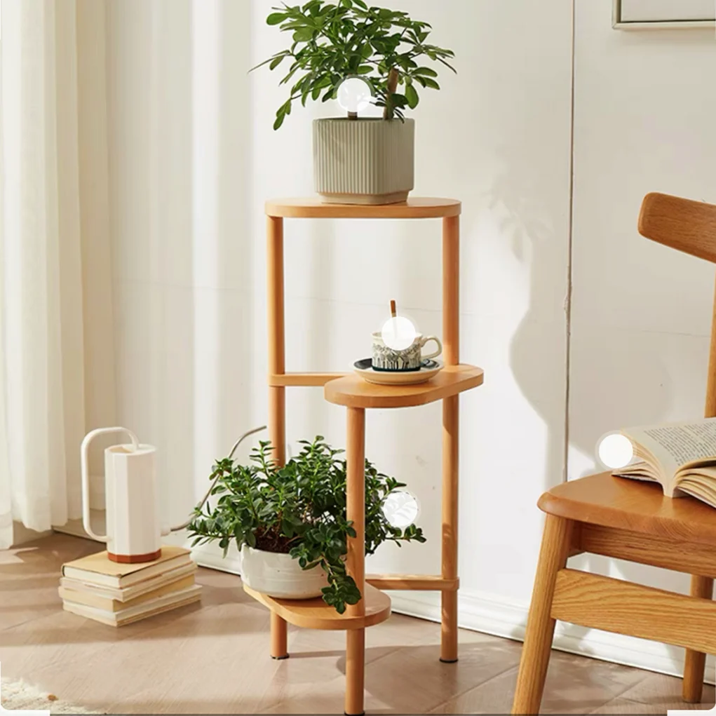 3 Tier Plant Stand Corner Bamboo Plant Shelf Rack Pot Stand Holder Indoor Ladder Shelf Flower Display Rack