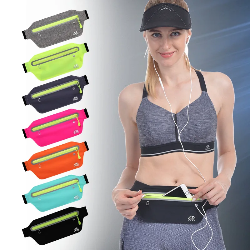 Hidden Waist Bag Sports Phone Men's Belt Bag Ultra-Thin Waterproof Mini Fanny Pack  Women Run Light Waist Pouch Running Bag