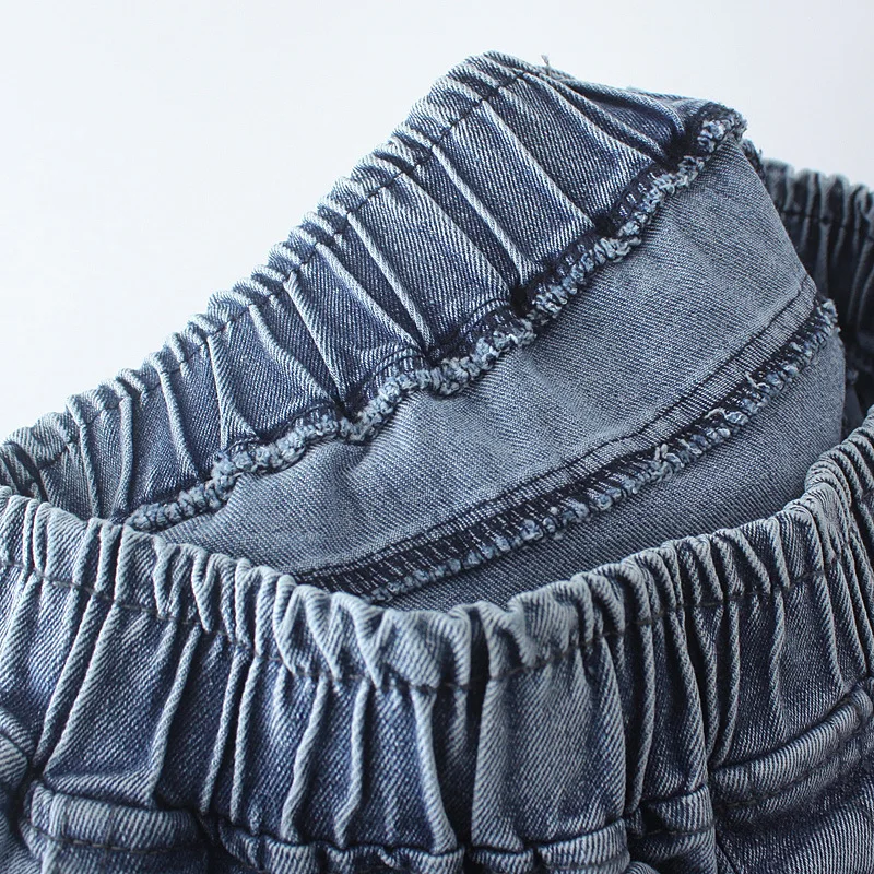 Women's Clothing Jeans Plus Size Autumn Winter New Fashion Casual Leg Opening Two Button Stretch Denim Harem Pants