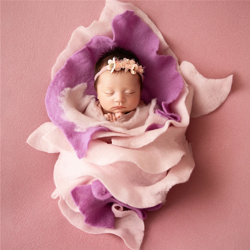 Dvotinst Newborn Photography Props Baby Wool Flora Wraps Blanket Wrap Gifts Headband Fotografia Accessories Studio Photo Props dvotinst newborn baby photography props wool background flora blanket mat fotografia accessories studio shooting photo props