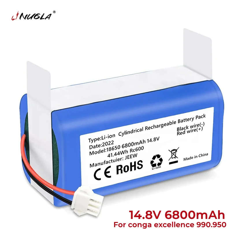 

14.4V 6800mAh Replacement Battery for Conga Excellence 990 950 1090 Eufy RoboVac 11 11S 15C 15T and Ecovacs Deebot N79S DN622