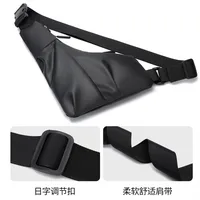 Sac croisé triangulaire antivol avec sangle réglable, sac de poitrine décontracté pour hommes, idéal pour les activités de plein air, les déplacements, les voyages, 1 pièce 4