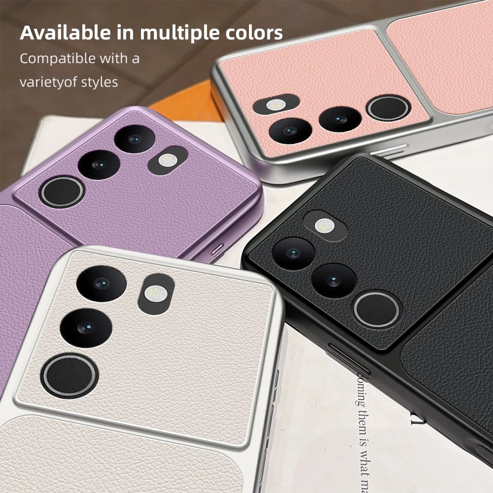 Luxury Leather Case with Lens Protection - Matte Finish Back Cover