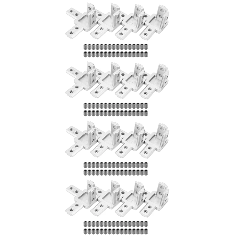 

HOT-16-Pack 3030 Series 3-Way End Corner Bracket Connector,With Screws For Standard 8Mm T Slot Aluminum Extrusion Profile