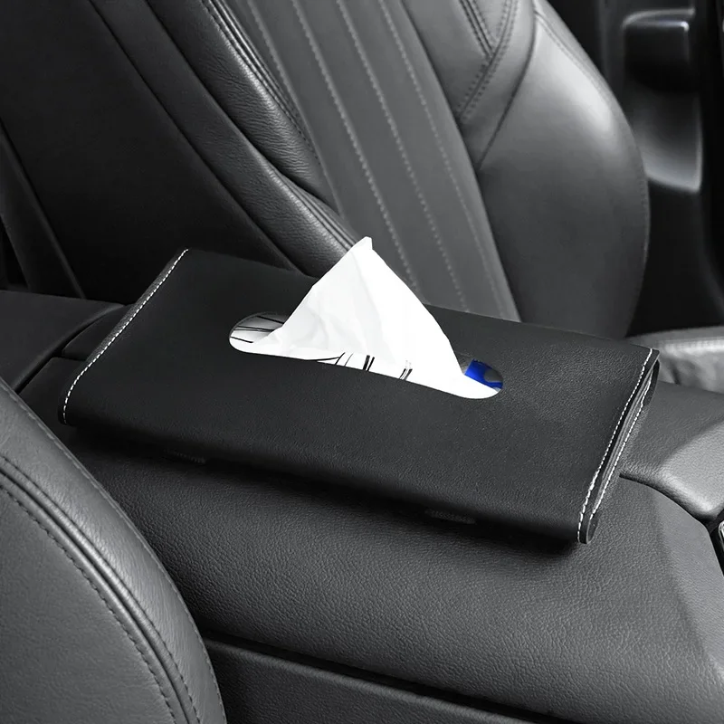 Car tissue box Towel sets Car sun visor tissue box holder Auto interior storage decoration 1 Pcs For BMW accessories for car tissue holder tissue box car interior accessories