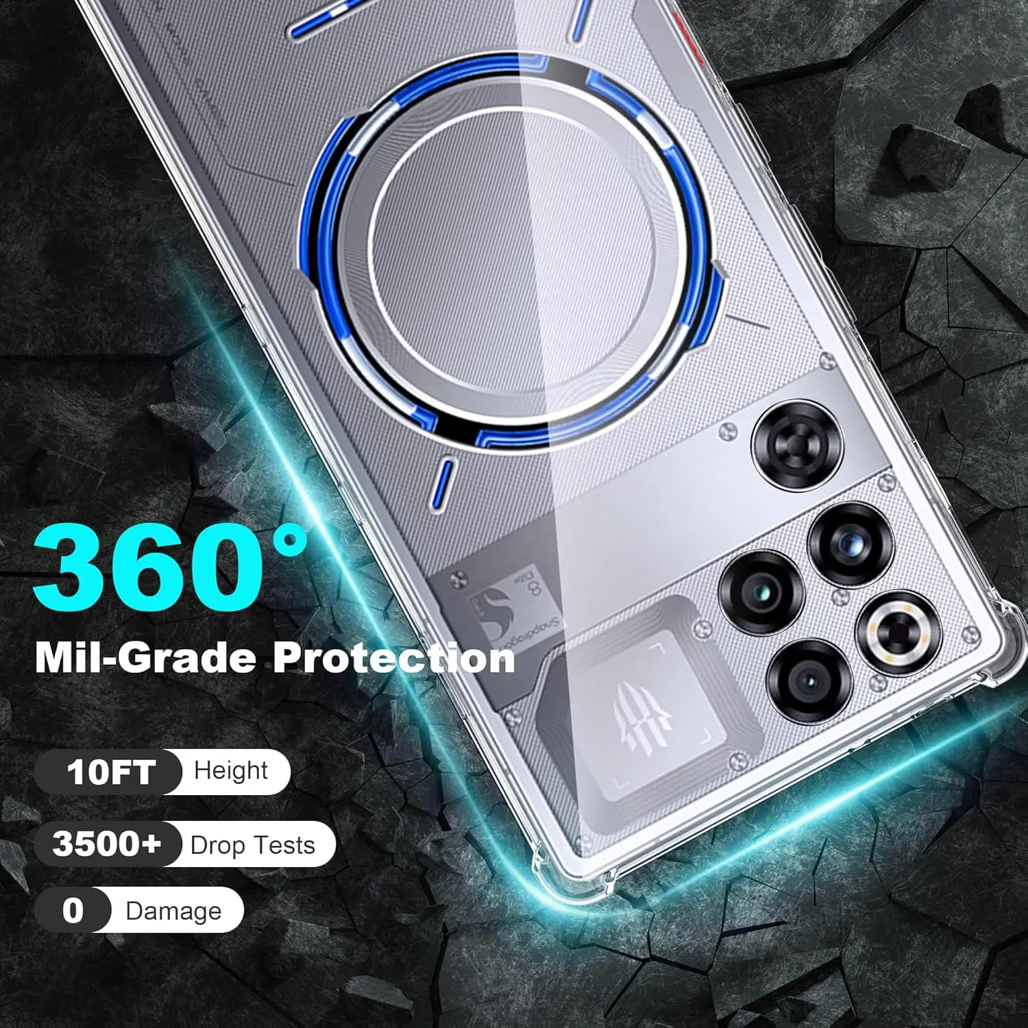 Shockproof TPU Protective Back Cover - Red