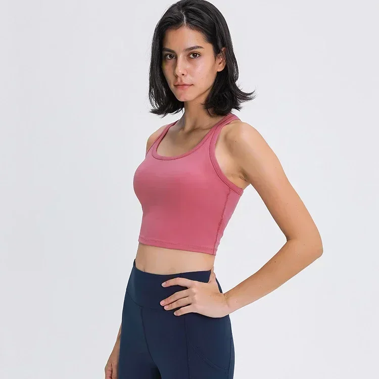 Lemon Women Cool Elastic Casual Fitness Running Sports Underwear With Chest Pad Tops Cool Quick-drying Stretch Yoga Vest Bra