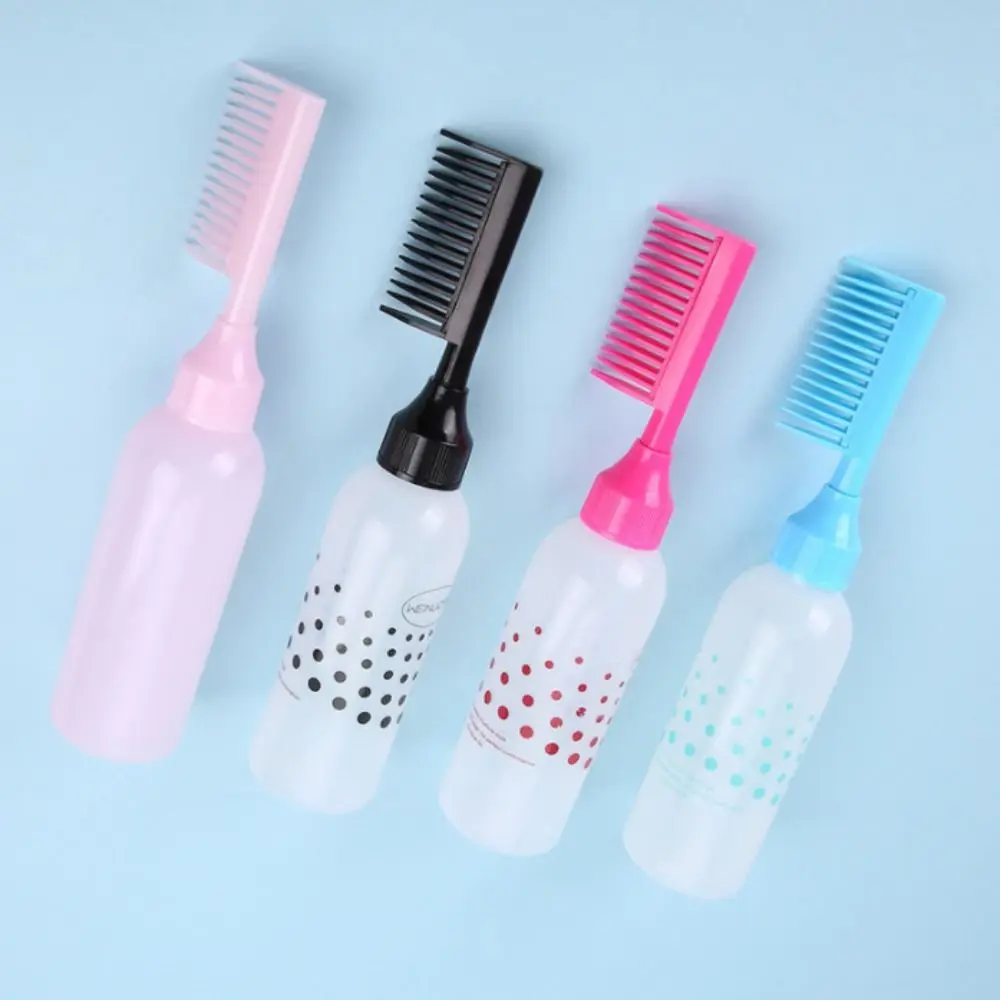 

Refillable Bottle Hair Applicator Bottle Hair Salon Plastic Hair Care Pot Root Comb Shampoo Bottle with Scale Women