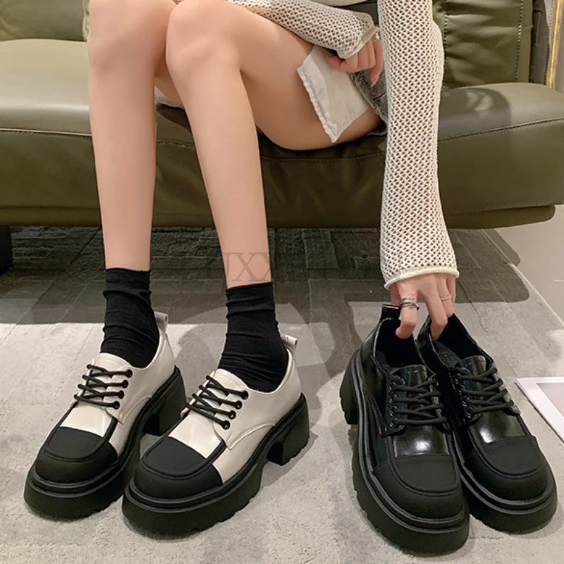 Women Shoes Autumn Round Toe Black Flats Loafers with Fur Casual Female Sneakers Ladies' Footwear Oxfords  Clogs  Platform  Fall