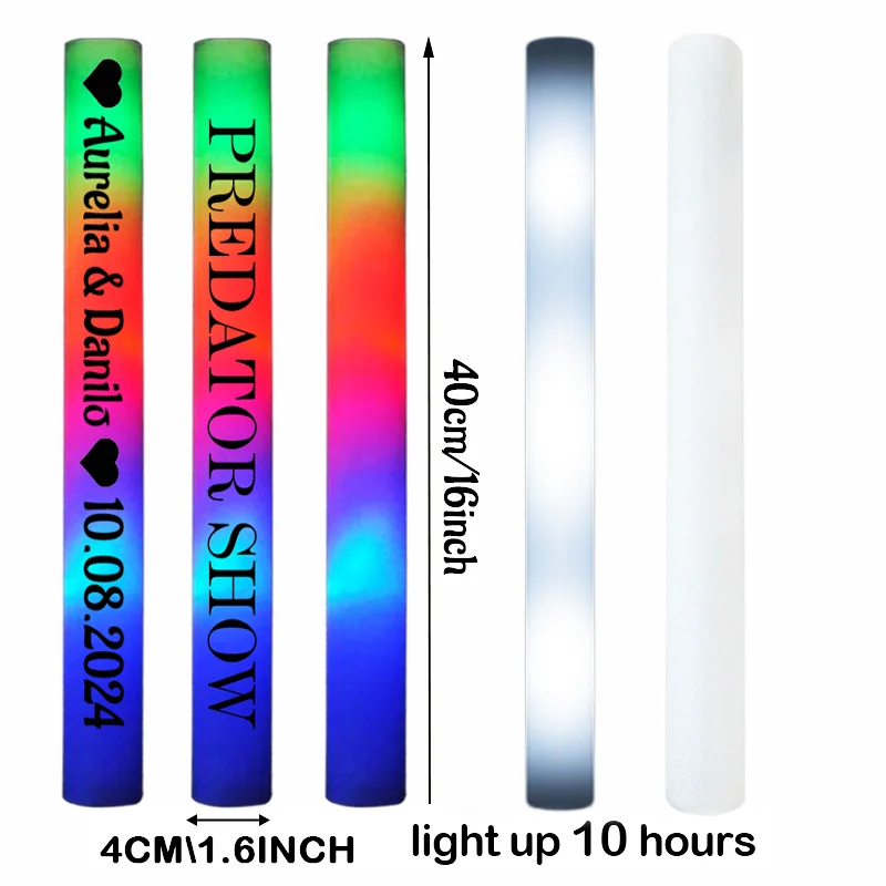 Foam Glow Sticks for Wedding LED Light Up Foam Sticks Colorful Flashing  Sticks Birthday Easter Party Supplies Glow in The Dark - AliExpress