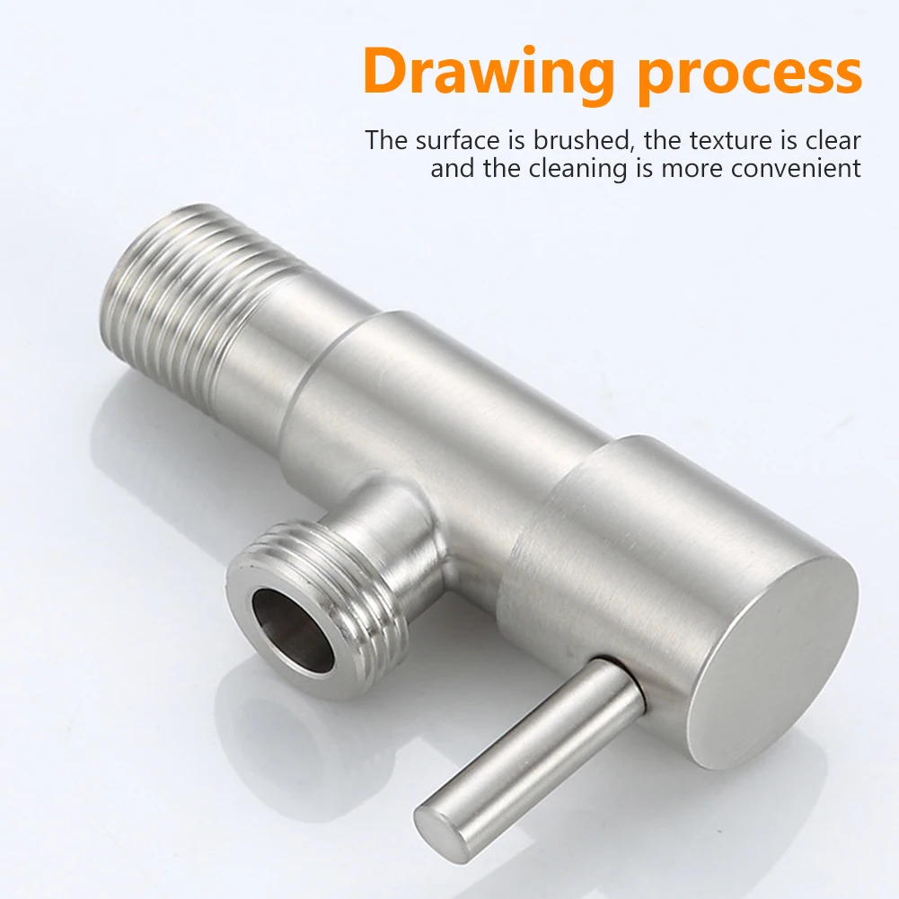 304 Stainless Steel Faucet Triangle Valve Replacement 1/2 Inch Thread Inlet Water Stop Valve Filling Triangle Valves for Kitchen