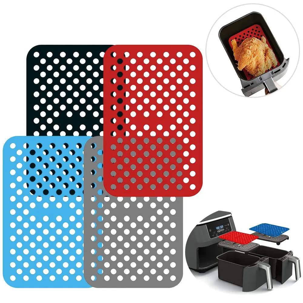 Premium Reusable Silicone Air Fryer Mat Liners - Rectangular Design