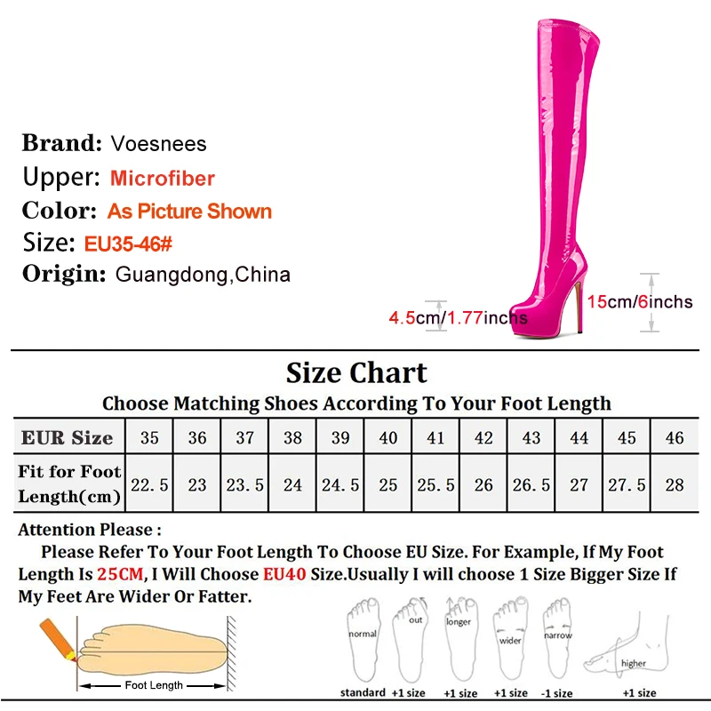 Size 35-46 Stretch Leather Boots Women's Nightclub 15CM Stiletto Platform Pole Dance Shoes Europe and America Thigh High Boots