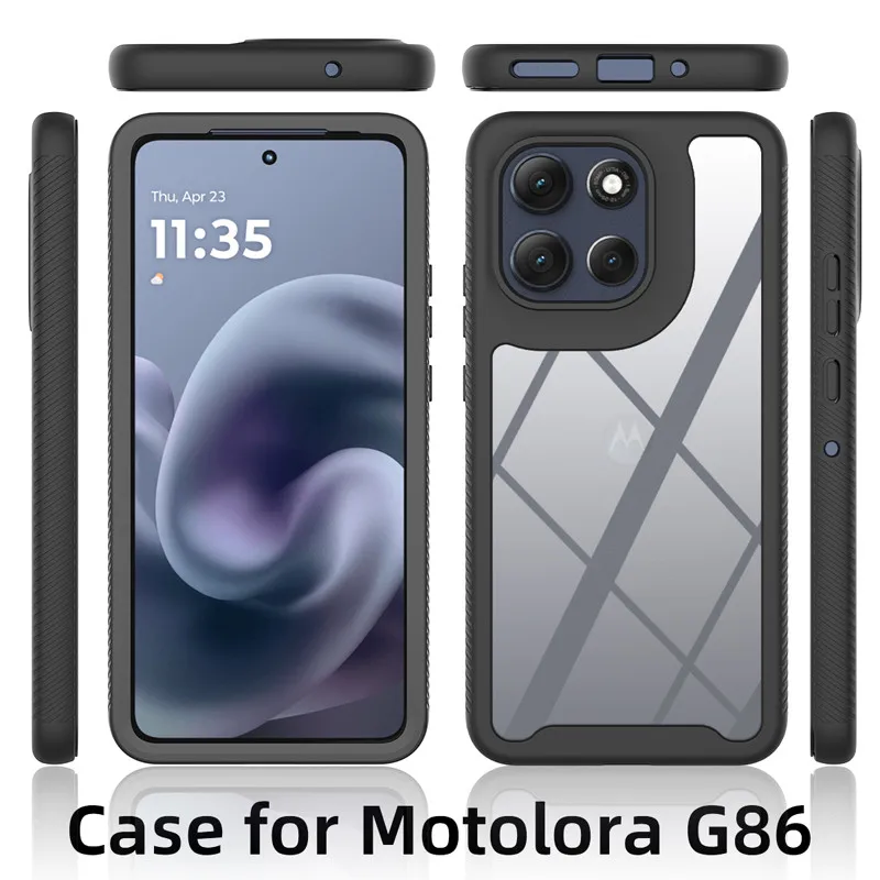 Shockproof Dual-Layer Transparent Back Cover Case