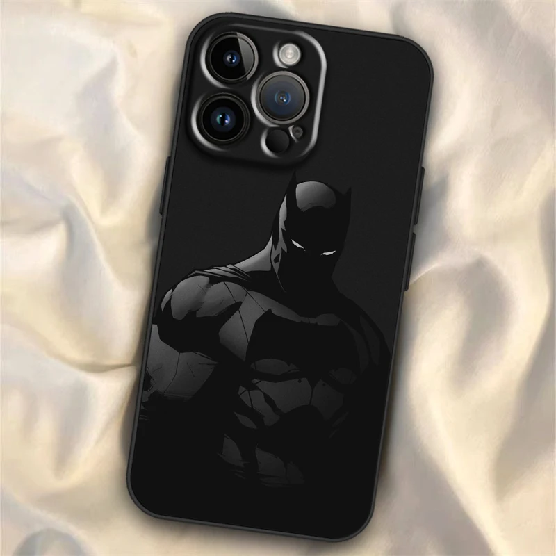thumbnail image 1 of Funda de teléfono negra suave a prueba de golpes para Apple, b-batman Hero, iPhone 15 14 13 12 11 XS XR X 8 7 Pro Max Plus Mini, 1 of 5