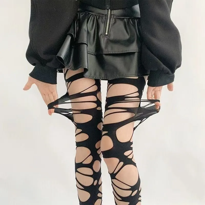 European and American Street Fashion Casual Slim Sexy Straps Stockings Over Knee Socks Women Y2k Goth Girl Trendy Retro Stocking 2