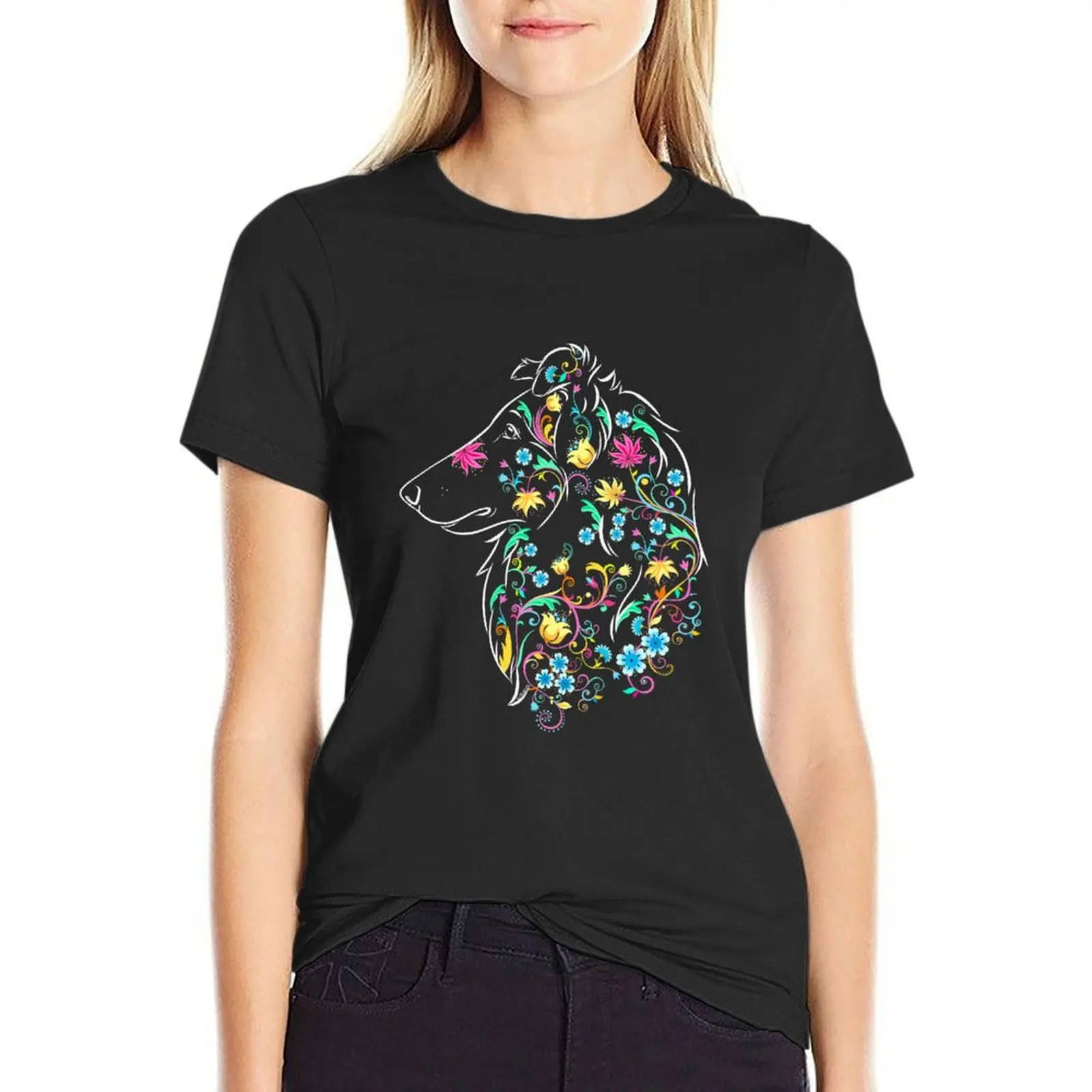

Flower Collie Colors T-shirt lady clothes Blouse t-shirts for Women pack