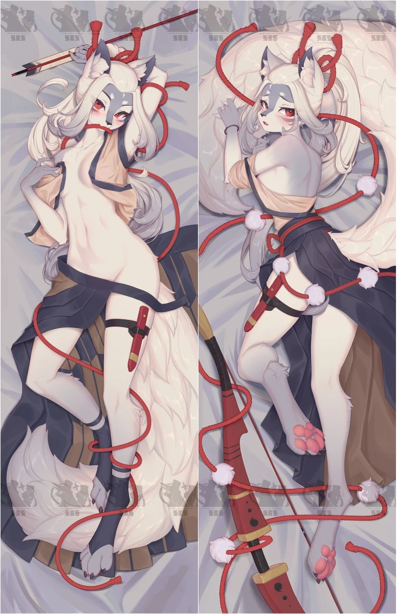 

Anime Fox Pillow Case Cosplay Dakimakura Cartoon Costume Accessories