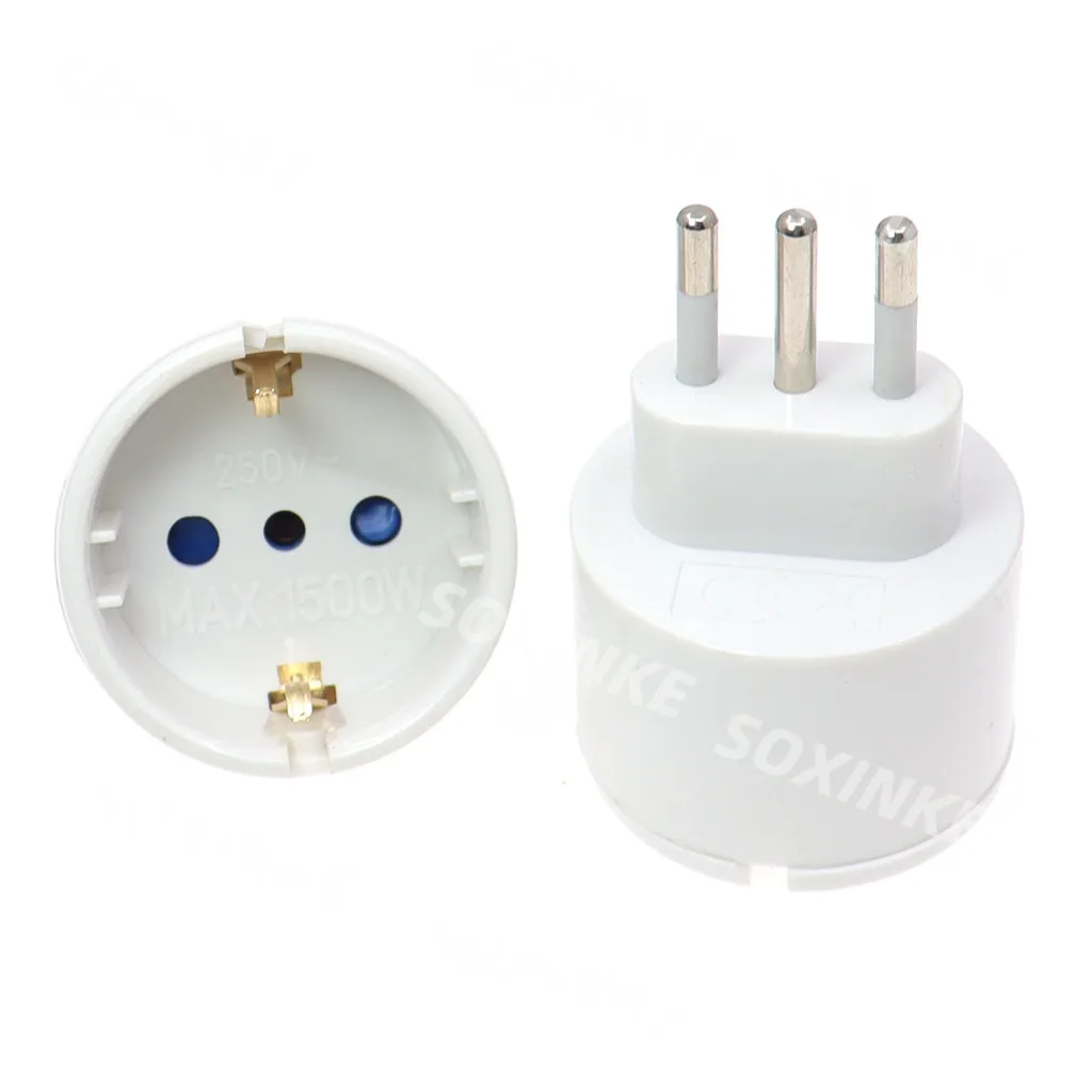 Euro Plug To Italy Standard Power Plug Adapter Socket 10A 16A Travel Converter AC 110~250V