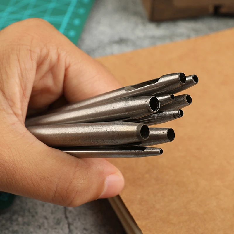 13 Pcs/set Leather Hole Punching Tools DIY Handmade Belt Punch Tool Leathercraft Hollow Drilling Puncher Kit leather hole puncher leather hole punch leather punch tool round hole punch cutter set hole punch cutter set round hole punch set