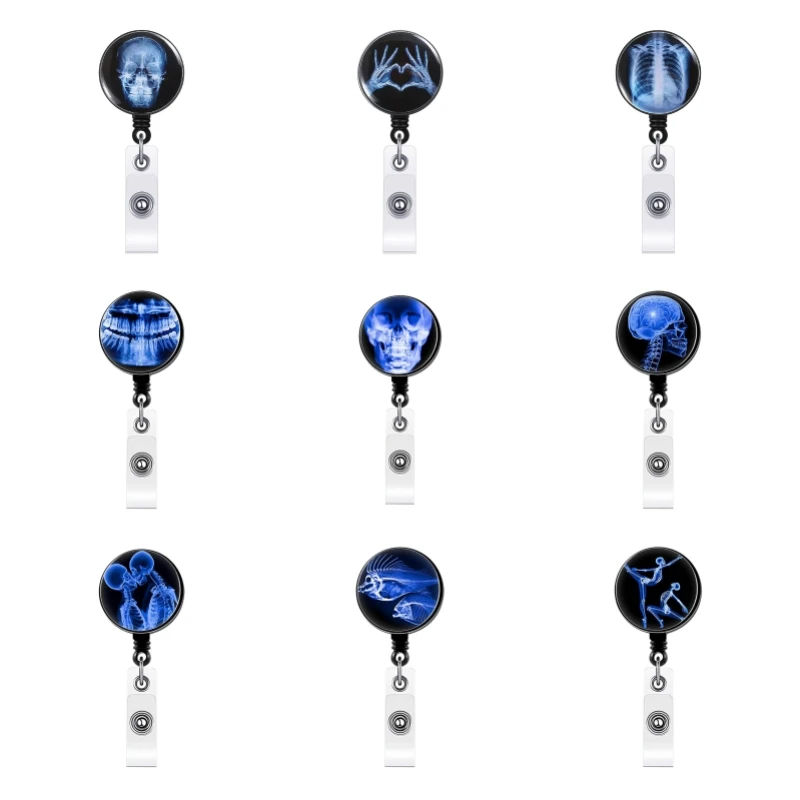 

1Pc X-Ray Badge Reel Retractable Radiology Badge Reel Holder CT Rays Nurse Doctor Student Card Reel Clip Office Supplies