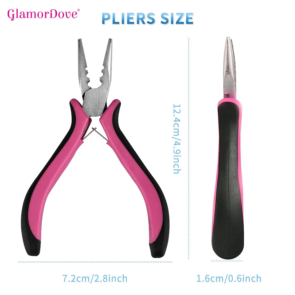 1pcs Hair Extension Plier 3 Hole Mini Pliers Stainless Steel Wig
