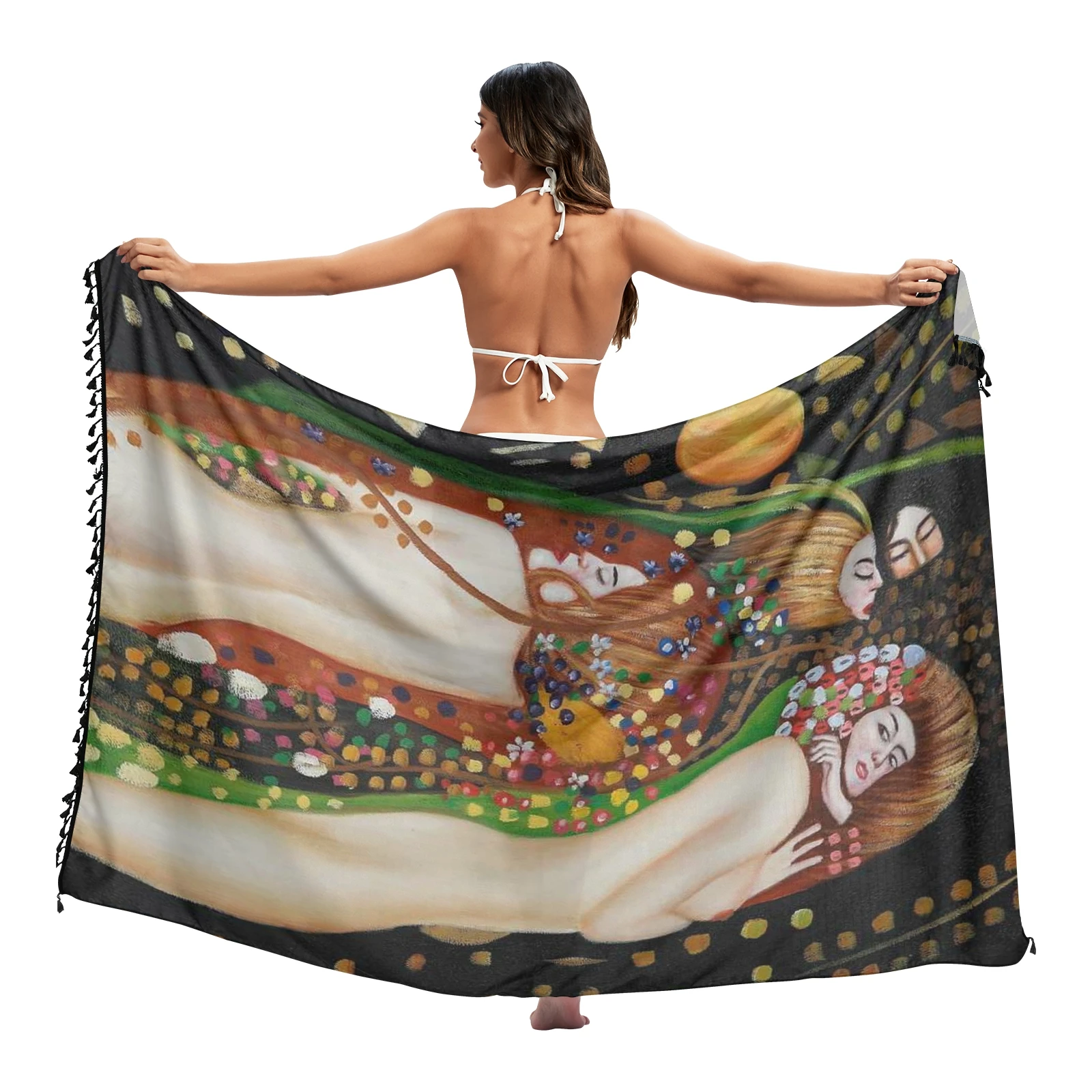 bikini cover up pants Van Gogh oil painting Twill cotton Pareo Beach Cover-Ups Women  Beach Dress Bikini Bathing Swimwear Cover Up snow Sarong Scarf swim suit coverups