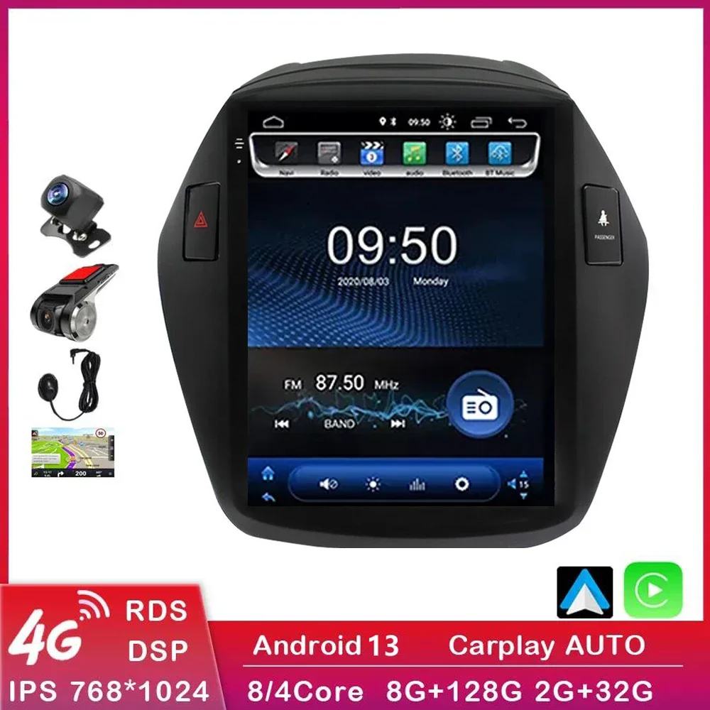 

2 DIN Android 13 для Hyundai Tucson 2 LM IX35 2009 - 2014 2015 Автомагнитола 2din навигация GPS мультимедийный плеер Carplay Стерео DVD