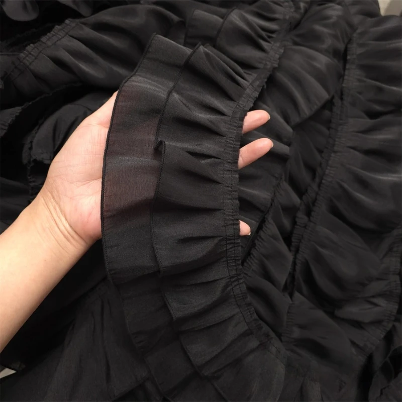 Doppelschichten Seide Plissee Spitze Stoffband Dekorativer Besatz Rüschenbesatz für DIY Lolita Kleid Bekleidung Nähzubehör – Detail 20