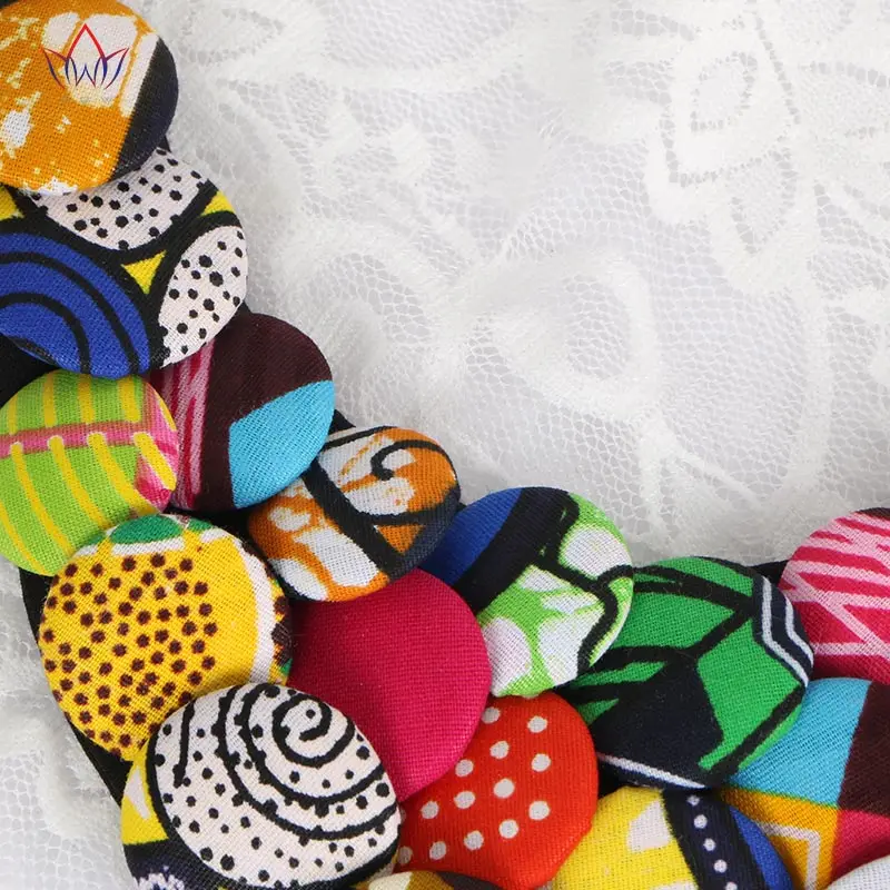 2023 Ankara Button Bib Statement Neckpiece African Tribal Necklace Statement Necklace Button Jewelry Bridesmaid Gift WYA067