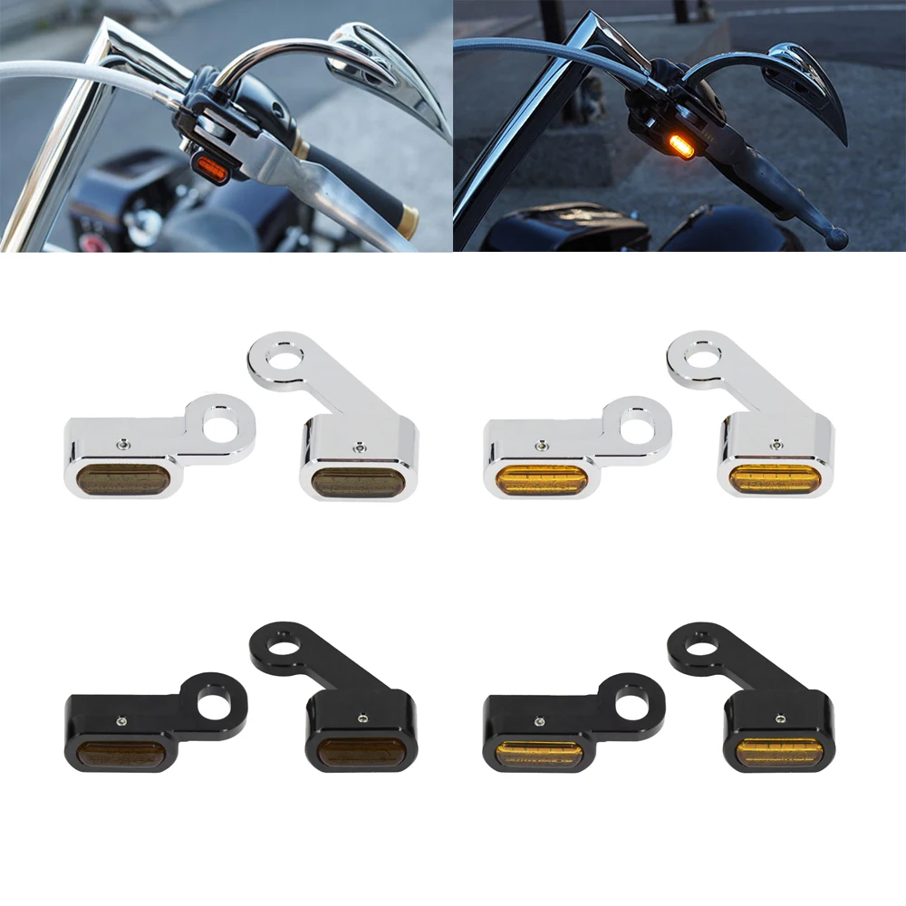 

2X Motorcycle LED E Mark Turn Signal Light Amber Indicator Run Mini Lamp For Harley Touring 2009-2017 Softail 2015-2023